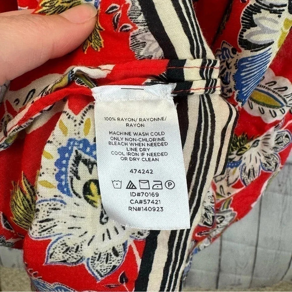 Loft Red Floral Kimono Size XS/S - Picture 4 of 5